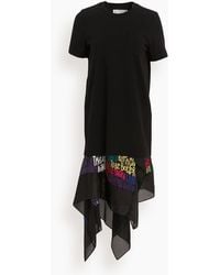 Sacai Message Print Jersey Dress - Black