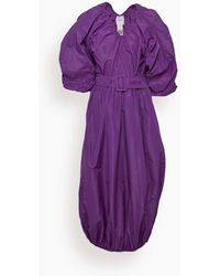 Patou Belted Maxi Cocktail Dress - Purple