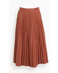 PROENZA SCHOULER WHITE LABEL Faux Leather Pleated Skirt - Brown