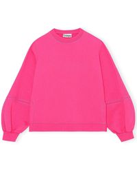 Ganni Software Isoli Crewneck Sweatshirt - Pink
