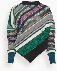 Sacai Rug Jacquard Knit Pullover - Multicolour