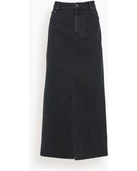 Tibi Black Denim Maxi Skirt