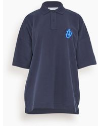 JW Anderson Anchor Patch Short Sleeve Polo - Blue
