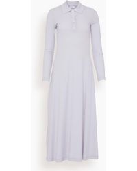 Rosetta Getty Long Sleeve Polo Shirt Dress - White