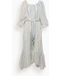 Lisa Marie Fernandez Net Sustain Laure Cropped Belted Striped Linen-blend Jumpsuit in White Womens Clothing Jumpsuits and rompers Full-length jumpsuits and rompers 