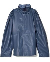 Sea Lydia Leather Blouse - Blue