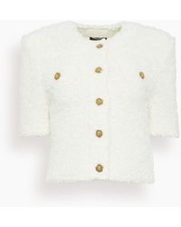Balmain - Light Knit Tweed Cardigan - Lyst