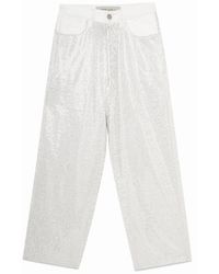 Golden Goose Deluxe Brand Goose Breezy Trousers With Reversible Sequins And Denim in Black - Lyst