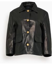 R13 - Relaxed Button Front Leather Jacket - Lyst