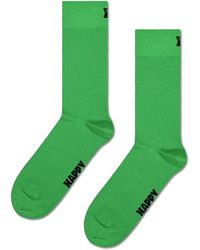 Happy Socks - Green Solid Crew Sock - Lyst