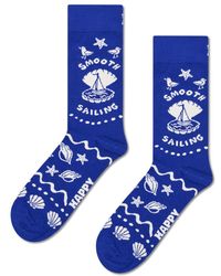 Happy Socks - Blaue Crew-Socken für entspanntes Segeln - Lyst