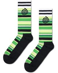 Happy Socks - Beige Swirl Stripe Crew Socken - Lyst