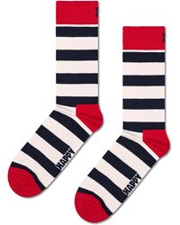 Happy Socks - Weiße Stripe Crew Socken - Lyst
