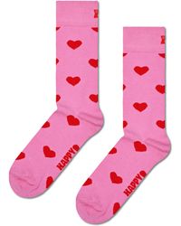 Happy Socks - Rosa Heart Crew Socken - Lyst