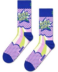 Happy Socks - Hellviolette Super Mom Crew Socken - Lyst