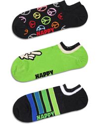 Happy Socks - Schwarzer 3er-Pack Peace Sign Socken ohne Aufdruck - Lyst