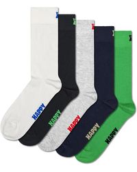 Happy Socks - Weißes 5er-Pack Solid Crew Socken - Lyst