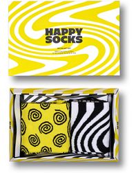 Happy Socks - Gelb 2er-Pack Zig Zag Crew Socken Geschenkset - Lyst