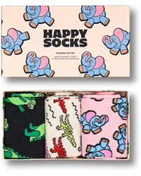 Happy Socks - Schwarzes 3er-Pack Elefant Crew Socken Geschenkset - Lyst
