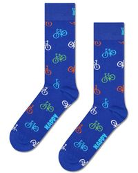 Happy Socks - Blaue Crew-Socken für Radfahrer - Lyst