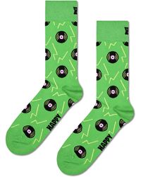 Happy Socks - Grüne Vinyl Green Crew Socken - Lyst