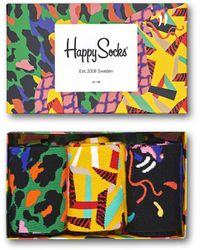 Happy Socks Abstract Animal Gift Box - Schwarz