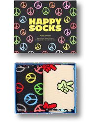 Happy Socks - Schwarz 2er-Pack Peace Crew Socken Geschenkset - Lyst