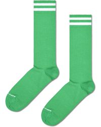 Happy Socks - Grüne Solid Crew Socken - Lyst