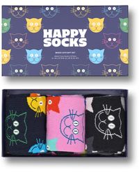 Happy Socks - 3er-Pack Mixed Cat Crew Socken Geschenk-Set - Lyst