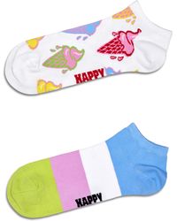 Happy Socks - Weiße Low Socken 2er-Pack Eiscreme & Streifen - Lyst