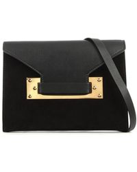 Sophie Hulme Milner Suede Envelope Clutch Bag - Black