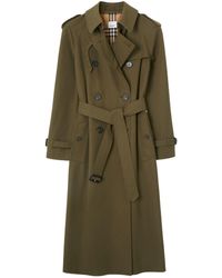 Burberry Tropical Gabardine Trench Coat in Green | Lyst