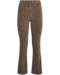 Mother - Cheetah Print The Hustler Flood Flared Jeans - Lyst