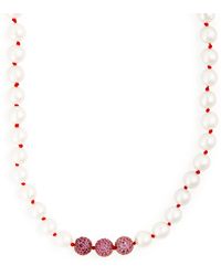Emily P. Wheeler - Rose Gold And Sapphire Layering Pearls Necklace - Lyst
