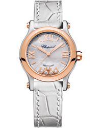 Chopard - Stainless Steel And Diamond Happy Sport Watch - Lyst