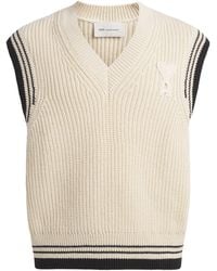 Ami Paris - V Neck Sleeveless Sweater - Lyst