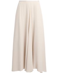 Agnona - Satin-Trim A-Line Midi Skirt - Lyst