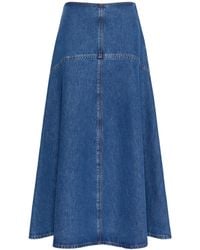 Weekend by Maxmara - Denim Midi Skirt - Lyst