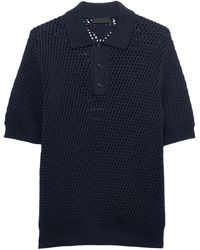 Prada - Cotton-Linen Polo Shirt - Lyst