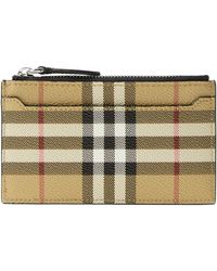 Burberry - Check Zipped Coin Purse - Lyst