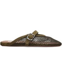 Alaïa - Suede Fishnet Mules - Lyst