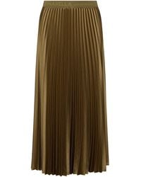 Marella - Satin Pleated Midi Skirt - Lyst