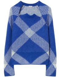 Burberry - Alpaca Wool-blend Check Sweater - Lyst