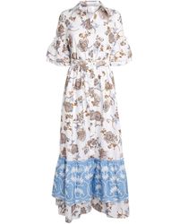 Eleventy - Floral Maxi Shirt Dress - Lyst
