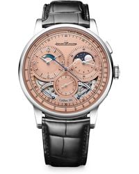 Jaeger-lecoultre - Platinum Chronograph Moon Complication Watch - Lyst