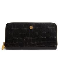 Harrods - Croc-Embossed Leather Long Wallet - Lyst