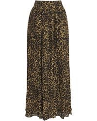 Toccin - Chiffon Leopard Pleated Dillon Midi Skirt - Lyst