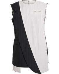 Late for Work - Striped Two-Tone Deconstructed Mini Dress - Lyst