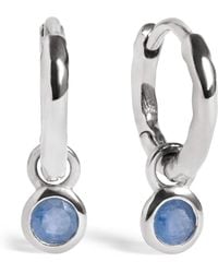 Monica Vinader - Sterling And Sapphire September Birthstone Huggie Earrings - Lyst