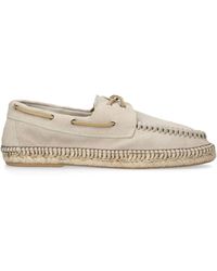 Eleventy - Suede Espadrille Boat Shoes - Lyst
